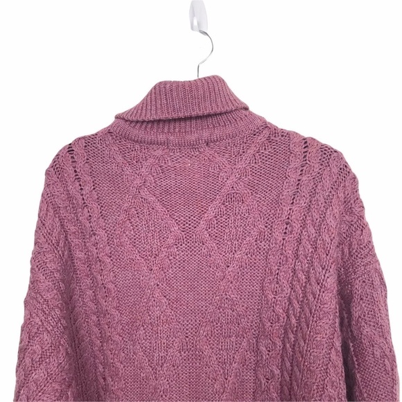 Cladyknit 100% Wool Pink Purple Knit Sweater - Picture 6 of 8